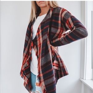 Lucky Brand Sweaters | Lucky Brand Blue \u0026 Red Plaid Open Front Cardigan Sweater with Pockets | Color: Blue/Red | Size: S | Wildchildpnw's Closet